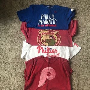 Lot of 4 Phillies shirts.